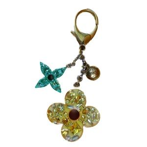 Louis Vuitton Glam Flower Bag Charm and Key Holder Metal and Resin with Crystals